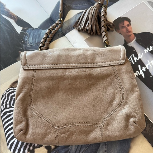 New - Ann Taylor Taupe real suede Leather Shoulder Bag - Picture 6 of 10